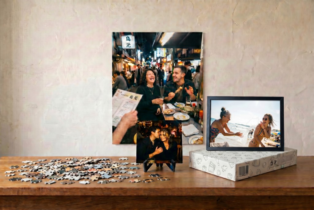 Voorbeelden van fotokunst op canvas, aluminium en als fotopuzzel, gemaakt door mstrpiece